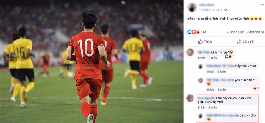 Viên Minh khoe hình ảnh Công Phượng.