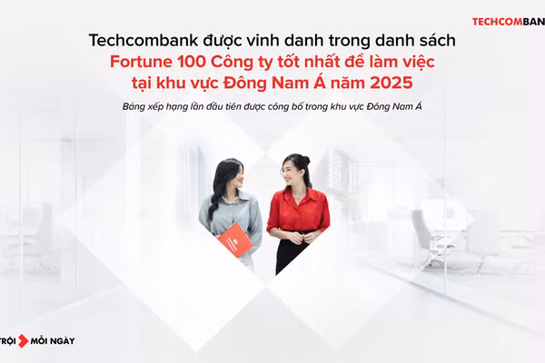 Techcombank lọt TOP 100 nơi làm việc tốt nhất Đông Nam Á