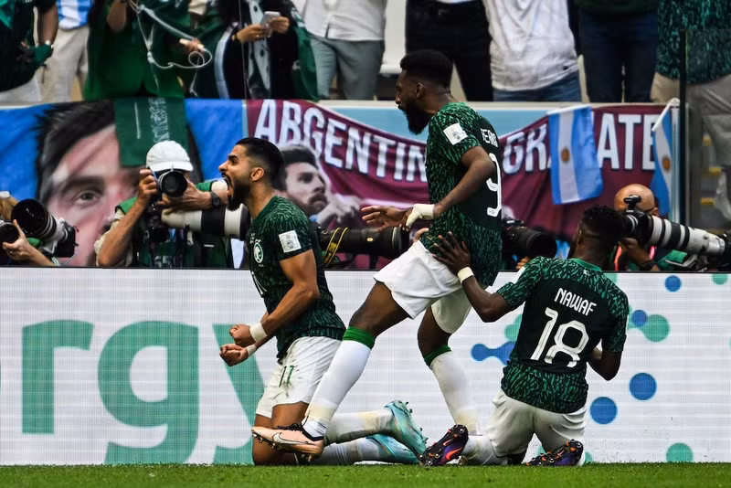 Ả Rập Xê Út từng thắng Argentina ở World Cup 2022, nhưng sau đó vẫn bị loại từ vòng bảng. Ảnh: AFP. ara15-6557.jpg
