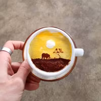 Ngỡ ngàng ngắm những kiệt tác nghệ thuật trên bề mặt tách cà phê ảnh 2