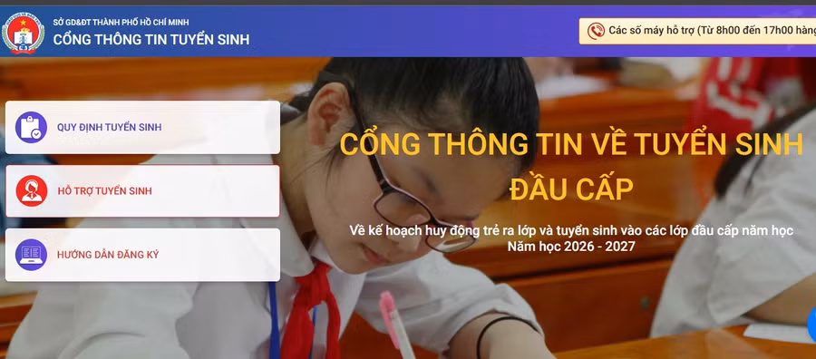 Cổng thông tin tuyển sinh đầu cấp của TPHCM.