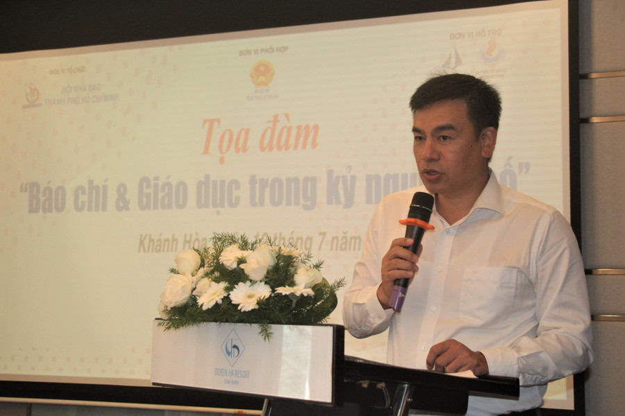 Ông Phạm Quý Trọng phát biểu tại tọa đàm. bao-chi-va-giao-duc-trong-ky-nguyen-so-4.jpg