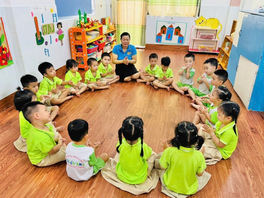 Tiết học của trẻ Mầm non TPHCM.