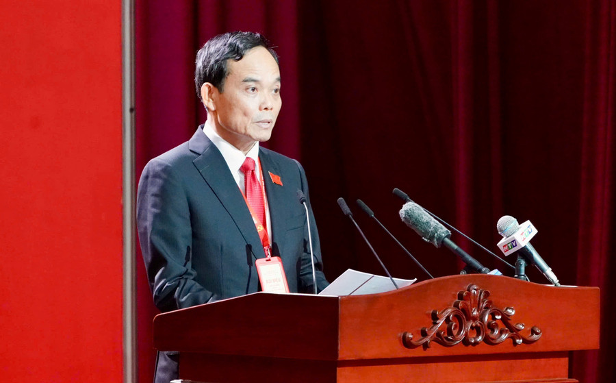 Bí thư Thành ủy TPHCM Trần Lưu Quang phát biểu khai mạc. Ảnh: BTC. dai-hoi-dang-bo-2.jpg