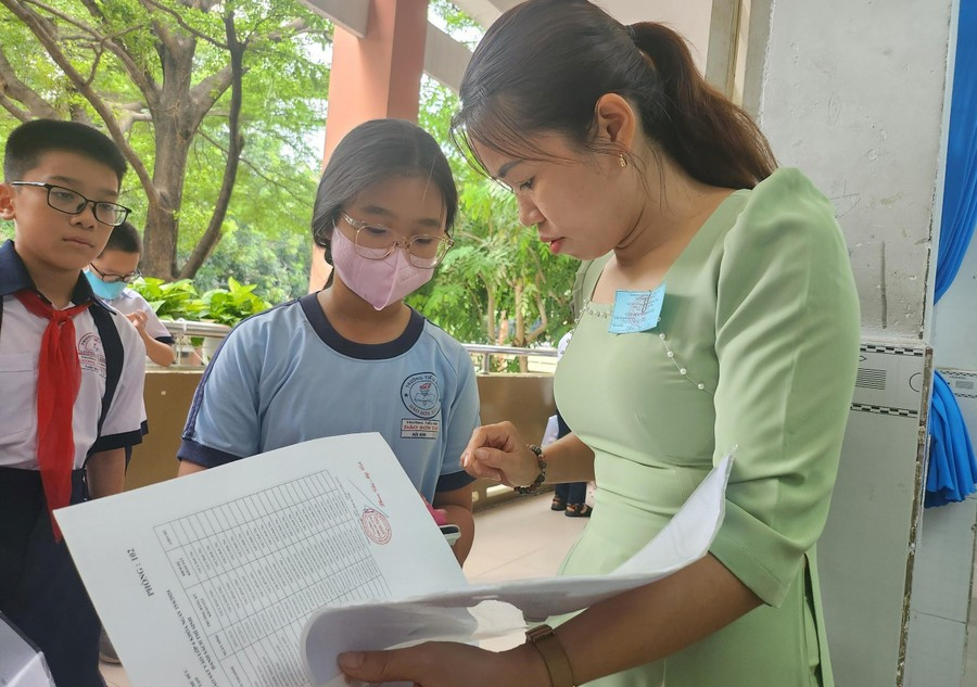 Học sinh TP Thủ Đức (TPHCM) tham gia khảo sát vào lớp 6 năm học 2024-2025. 