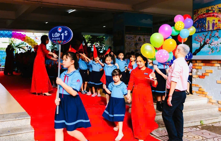 Học sinh Trường Tiểu học Nguyễn Văn Trỗi (TP Thủ Đức) trong ngày khai giảng năm học mới 2024-2025.