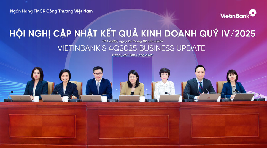 Toàn cảnh Hội nghị cập nhật kết quả kinh doanh quý 4 và năm 2025 của VietinBank.