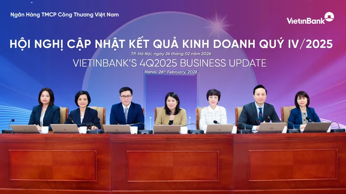 Toàn cảnh Hội nghị cập nhật kết quả kinh doanh quý 4 và năm 2025 của VietinBank.