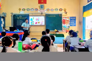 Một giờ lên lớp của giáo viên và học sinh ở An Giang. Ảnh minh họa.