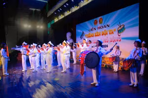 Liên hoan "Tiếng kèn Đội ta" tỉnh An Giang mở rộng lần I năm 2024. (Ảnh: T.H). 