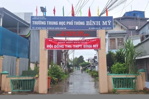 Điểm thi Trường THPT Bình Mỹ (Châu Phú, An Giang). (Ảnh: Trọng Nhân)