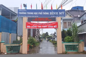 Điểm thi Trường THPT Bình Mỹ (Châu Phú, An Giang). (Ảnh: Trọng Nhân)