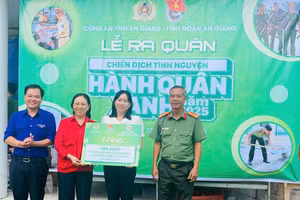 Công an tỉnh An Giang ra quân Chiến dịch tình nguyện Hành quân xanh năm 2025. 