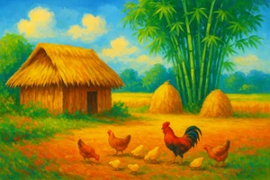 Sản phẩm tranh phong cảnh tạo từ ứng dụng AI. Ảnh: Trọng Nhân.