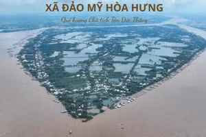 Xã Mỹ Hòa Hưng là xã nước ngọt thứ 2 được công nhận xã đảo thuộc tỉnh An Giang. Ảnh: MHH
