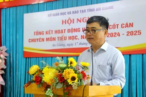 Sở GD&ĐT An Giang tổng kết hoạt động Hội đồng cốt cán chuyên môn Tiểu học năm học 2024 - 2025. Ảnh: Trọng Nhân.