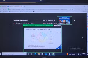 Ngành Giáo dục An Giang tập huấn triển khai nội dung giáo dục AI trực tuyến. Ảnh: Trọng Nhân.