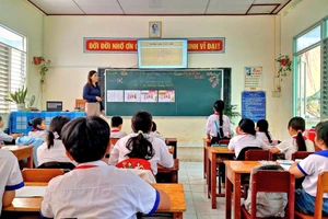 Hoạt động dạy học tại một trường học trên địa bàn tỉnh An Giang. Ảnh: Trọng Nhân.