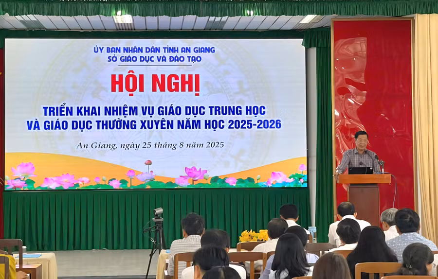 Hội nghị triển khai nhiệm vụ Giáo dục trung học và GDTX năm học 2025 - 2026 tại An Giang.
