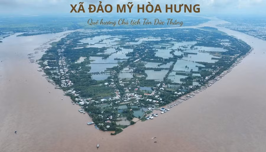 Xã Mỹ Hòa Hưng là xã nước ngọt thứ 2 được công nhận xã đảo thuộc tỉnh An Giang. Ảnh: MHH