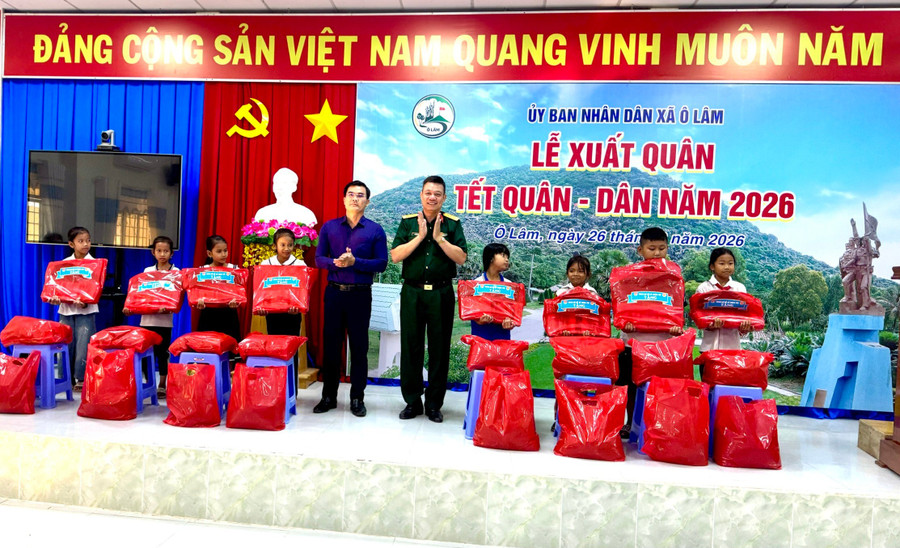 Xã Ô Lâm (tỉnh An Giang) tổ chức "Tết Quân - Dân" năm 2026.