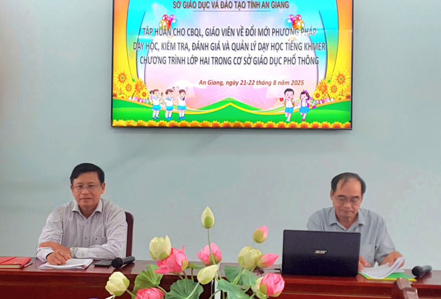 An Giang tập huấn nâng cao phương pháp dạy học Tiếng Khmer cho CBQL, GV trường Tiểu học.