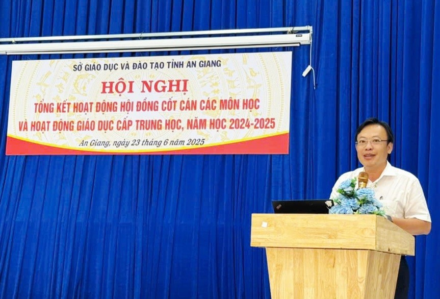 Tỉnh An Giang tổng kết hoạt động Hội đồng cốt cán cấp Trung học năm học 2024 - 2025. Ảnh: Trọng Nhân.