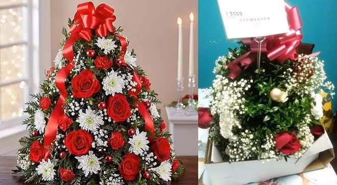 Tài khoản @0Aranda rất tức giận khi phải bỏ ra 110 USD để nhận về lẵng hoa không hề liên quan tới hình quảng cáo. Sau khi phàn nàn với cửa hàng, cô cho hay: “Cuối cùng thì tôi cũng được hoàn lại số tiền mình bỏ ra. Chủ shop đã kiên trì gửi lại lẵng hoa khác thay vì hoàn lại tiền cho tôi ngay lập tức”.