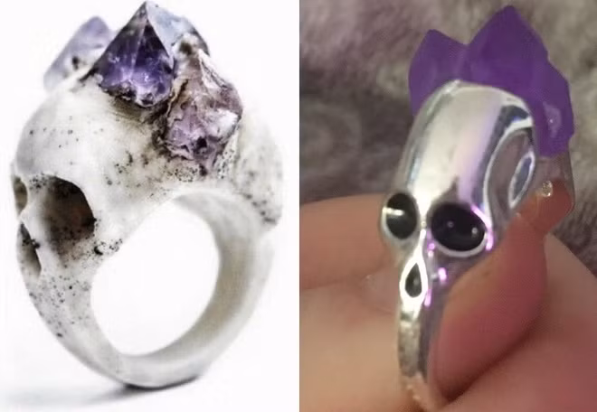 Người dùng mạng @PolarBeaer vừa tức giận, vừa buồn cười khi nhận chiếc nhẫn cô đặt hàng qua mạng. Người này tự nhủ không bao giờ tin vào ảnh minh họa và những lời quảng cáo hoa mỹ.