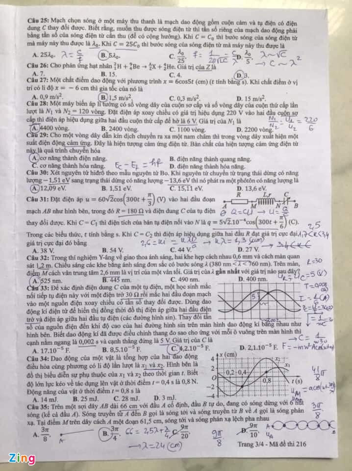 Gợi ý đáp án đầy đủ 24 mã đề môn Vật lý thi tốt nghiệp THPT 2021 ảnh 2 De thi va dap an mon Vat ly 2021 anh 4
