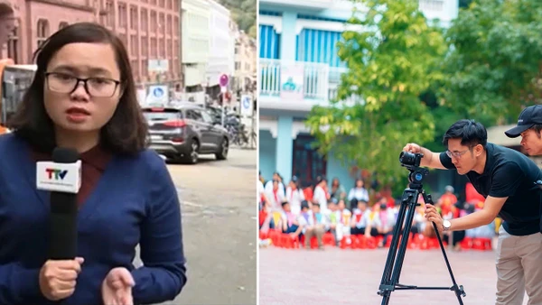 Nữ nhà báo An Thư và đồng nghiệp đoạt giải. Ảnh: NVCC