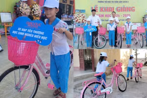 Báo GD&TĐ cùng các nhà tài trợ trao tặng xe đạp cho học sinh nhân dịp khai giảng năm học mới 2024-2025.