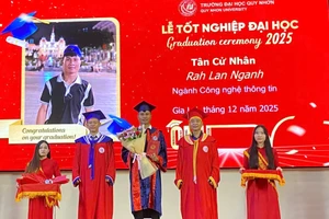 Trường Đại học Quy Nhơn trao bằng tốt nghiệp đợt 2 cho 603 sinh viên.