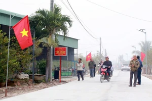 Cờ đỏ sao vàng tung bay trên các tuyến đường xã Ia Hiao.