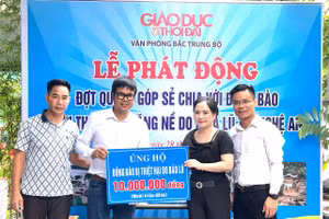 Lễ phát động chương trình quyên góp hỗ trợ đồng bào bị ảnh hưởng bởi thiên tai ở Nghệ An.