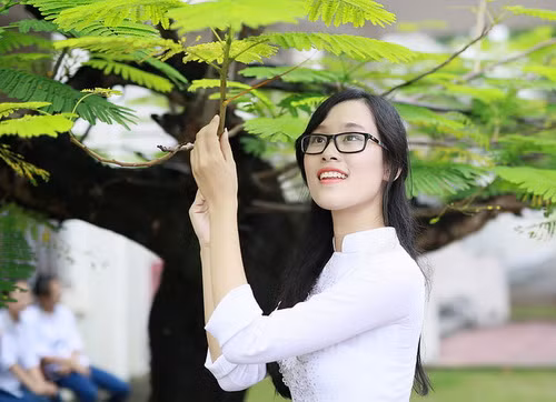 Nữ sinh Trường THPT Chuyên Hạ Long duyên dáng trong áo dài trắng tinh khôi