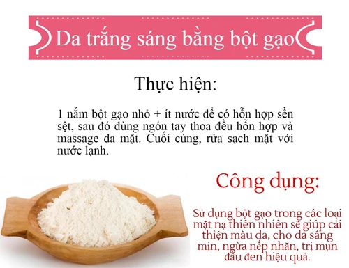 Công thức không hóa chất cho da trắng sáng bằng bột