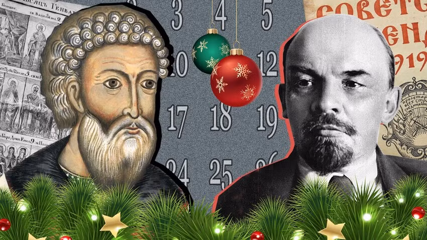Ivan Đại đế và Vladimir Lenin là 2 nhà lãnh đạo ấn định ngày cho tết Nga. Ảnh minh họa: Rbth.com