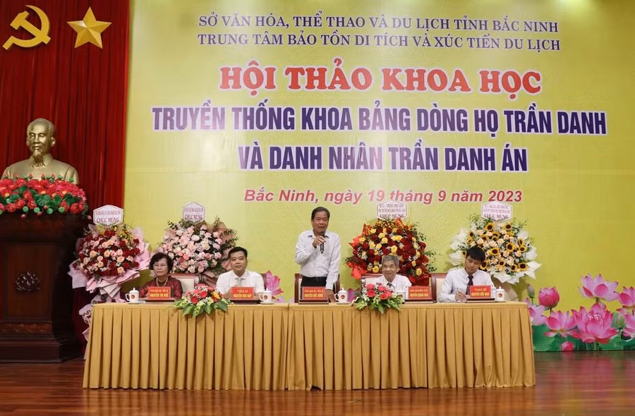 Hội thảo 'Truyền thống khoa bảng dòng họ Trần Danh và danh nhân Trần Danh Án' diễn ra tại Bắc Ninh vào ngày 19/9/2023.
