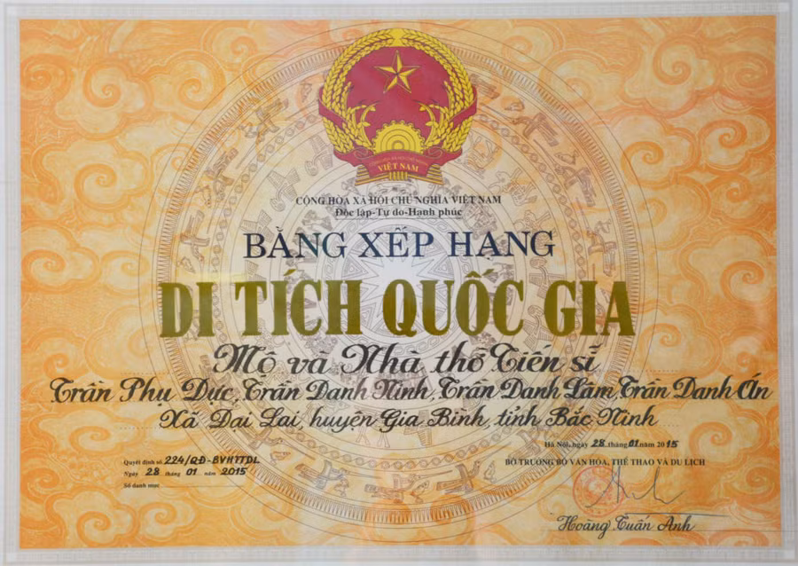 Vào cuối thời Lê, họ Trần ở Bảo Triện có tới 71 người đỗ đạt cao. (ảnh nhà thờ họ Trần Danh được công nhận di tích).