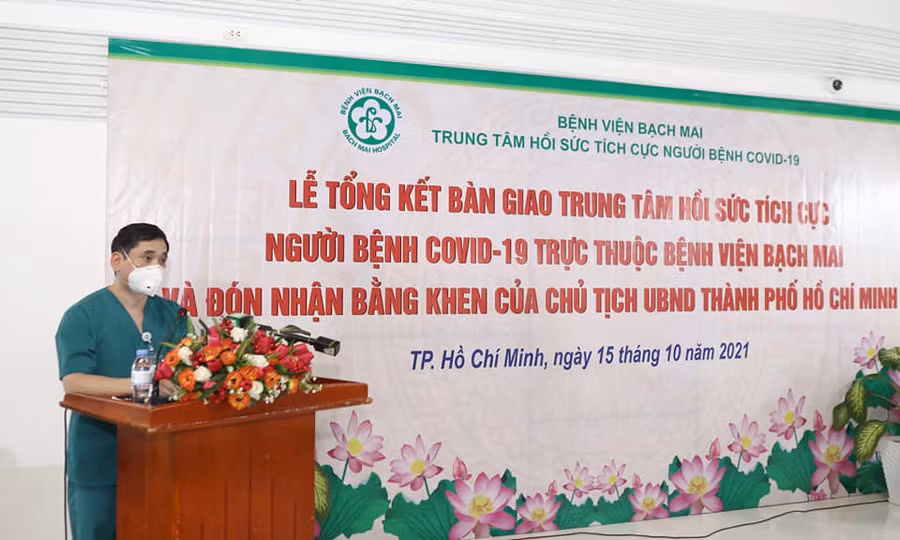 Nhân viên y tế của Trung tâm HSTC người bệnh Covid-19 (BV Bạch Mai) đã chi viện và hỗ trợ cho TP Hồ Chí Minh. Ảnh: Bộ Y tế cung cấp.