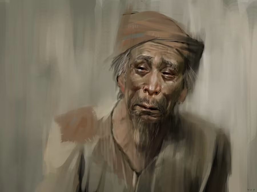 Tạo hình nhân vật Lão Hạc. Ảnh: ITN.