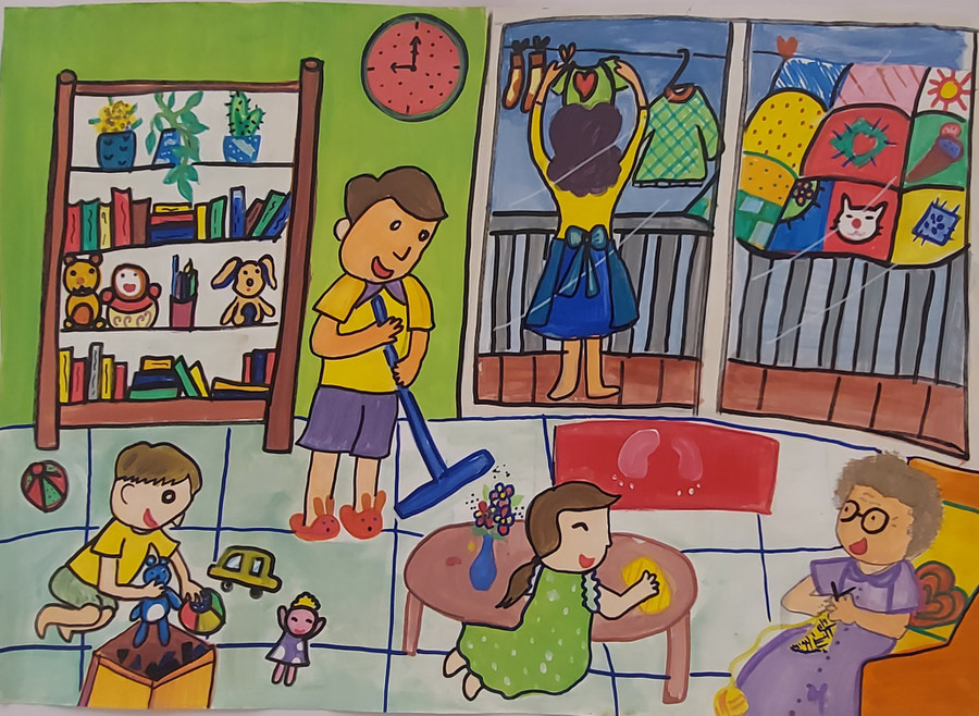 Bức tranh giành giải Nhất của Nguyễn Hoàng Phúc An (TP Hồ Chí Minh). Ảnh: Bình Thanh.