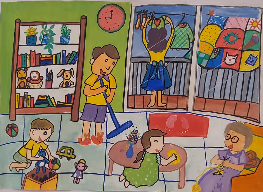 Bức tranh giành giải Nhất của Nguyễn Hoàng Phúc An (TP Hồ Chí Minh). Ảnh: Bình Thanh.