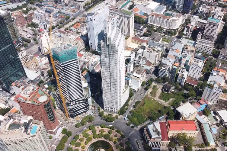 Vị trí khu “đất vàng” tại địa chỉ 2-4-6 Hai Bà Trưng (Q.1, TPHCM) liên quan đến vụ án. Ảnh: IT.