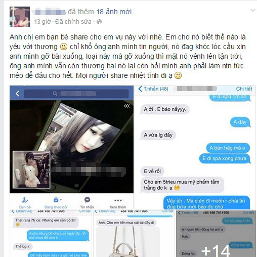 Cô gái bị tố "đào mỏ" bạn trai gây xôn xao mạng xã hội