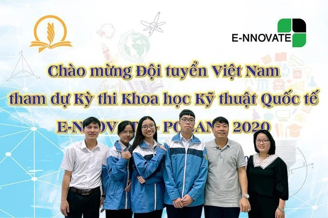 Nhóm HS và GV hướng dẫn công trình “Ứng dụng chống oxy hóa, chống ung thư của hỗn hợp chất chiết từ lá cây đu đủ và củ tam thất lên các dòng ung thư biểu mô gan và ung thư phổi".