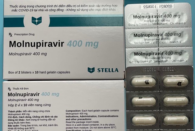 Thuốc kháng virus có thành phần Molnupiravir vừa được Bộ Y tế cấp phép khẩn cấp. Ảnh: Internet.