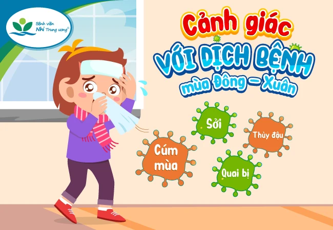 Lời khuyên của bác sĩ nhi khoa phòng tránh cúm mùa, sởi, thủy đậu, quai bị