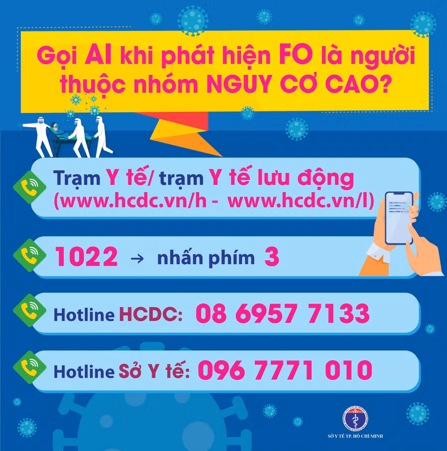 Hai số điện thoại nóng hỗ trợ khi F0 trở nặng hoặc nhóm nguy cơ cao ảnh 1